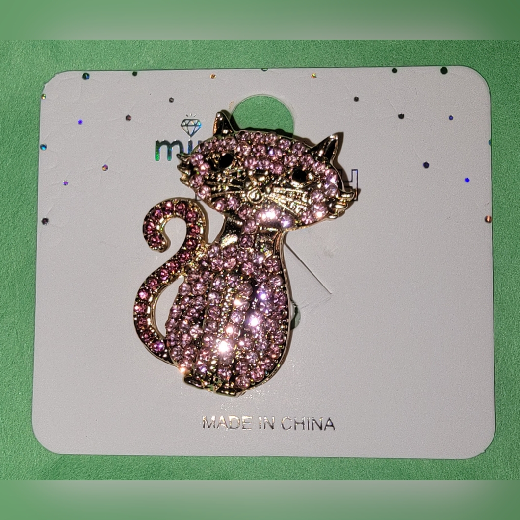 Pink Cat Brooch 6$